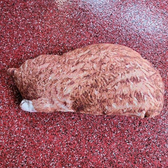 Cozy Cat Pillow - Orange and White - Picture 2 of 3